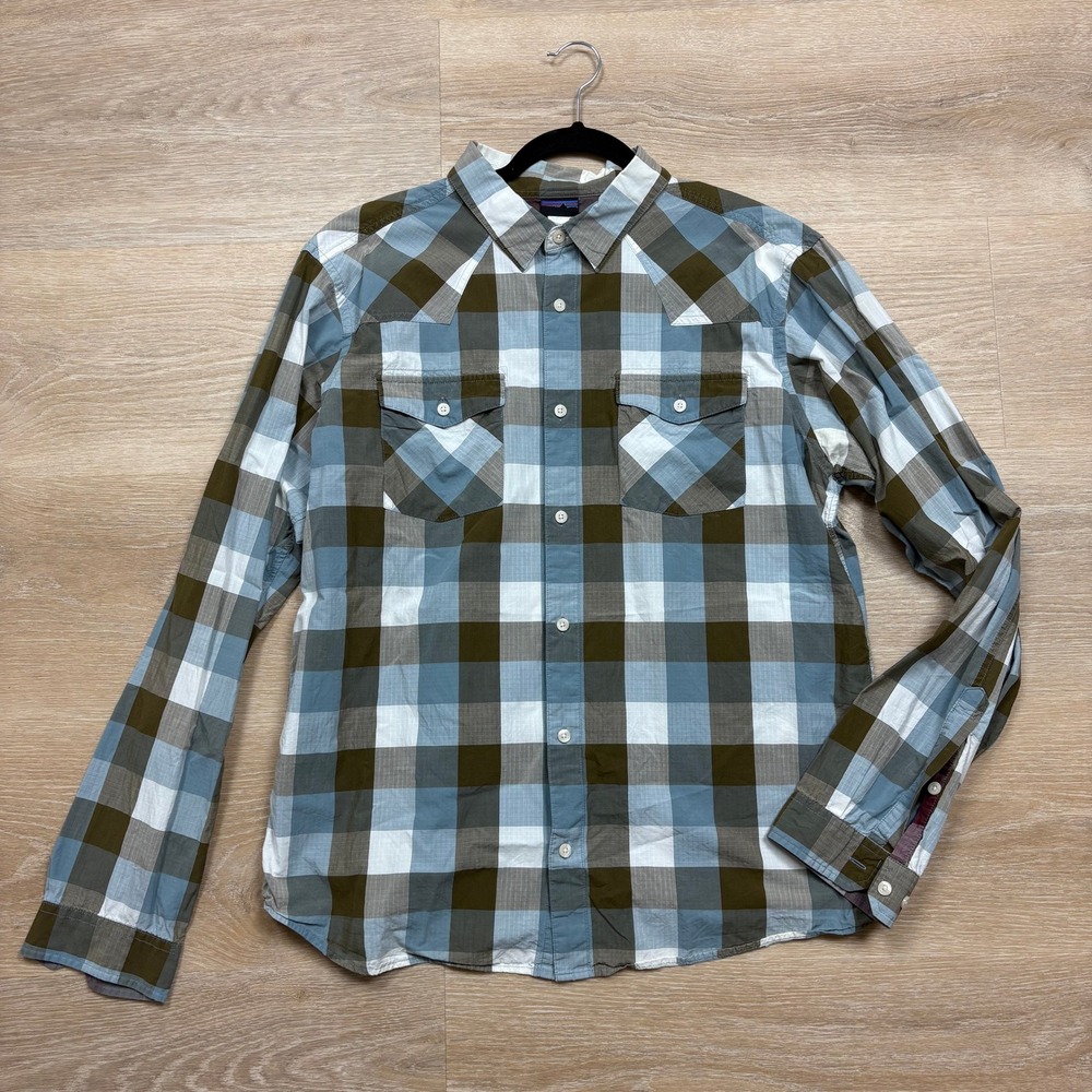 Patagonia Plaid Western Long Sleeve Button Up Shirt‎ Men's Large
